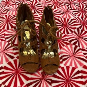 Sugar Brown Lace-Up Heels